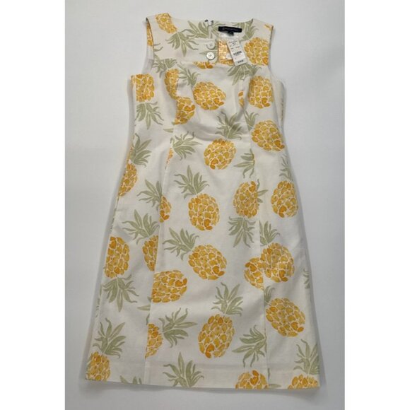 Brooks Brothers Pineapple Print Sheath Dress Womens 2 Summer Brunch Business NEW - Picture 11 of 11